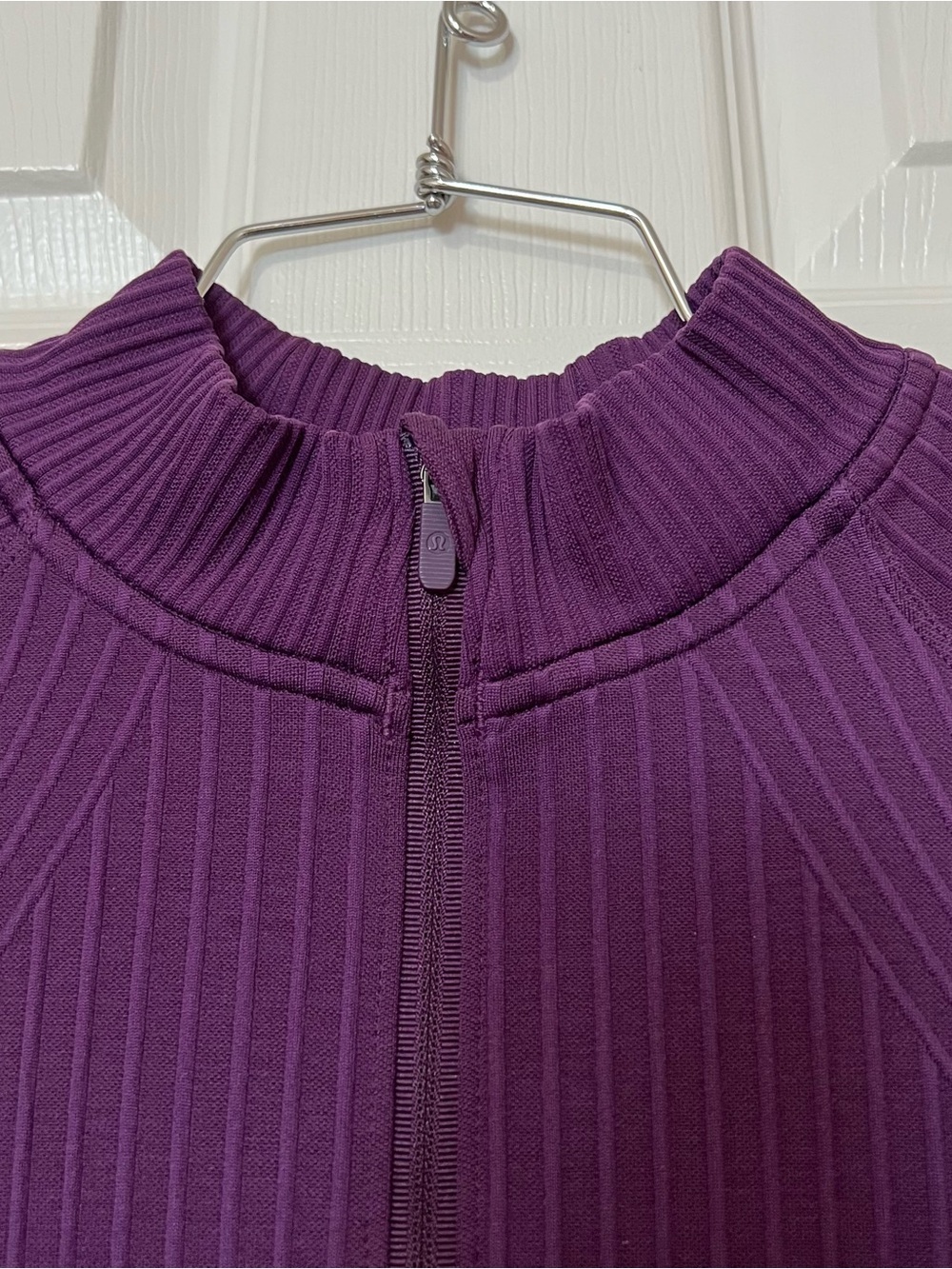 Lululemon Rest Less Cropped Quarter Half Zip Jacket Sweater Plum - Picture 6 of 11